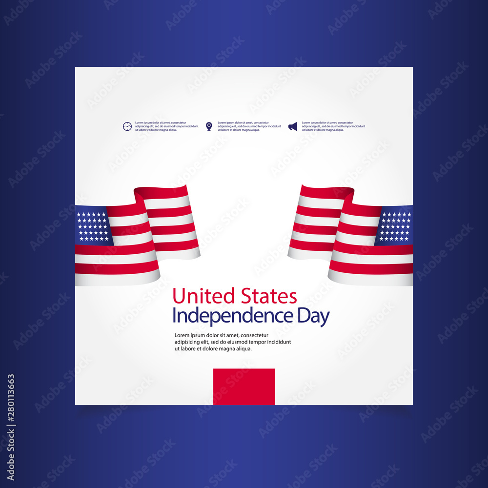 United States Independence Day Celebration Vector Template Design Illustration