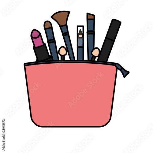 set of make up accessories in bag