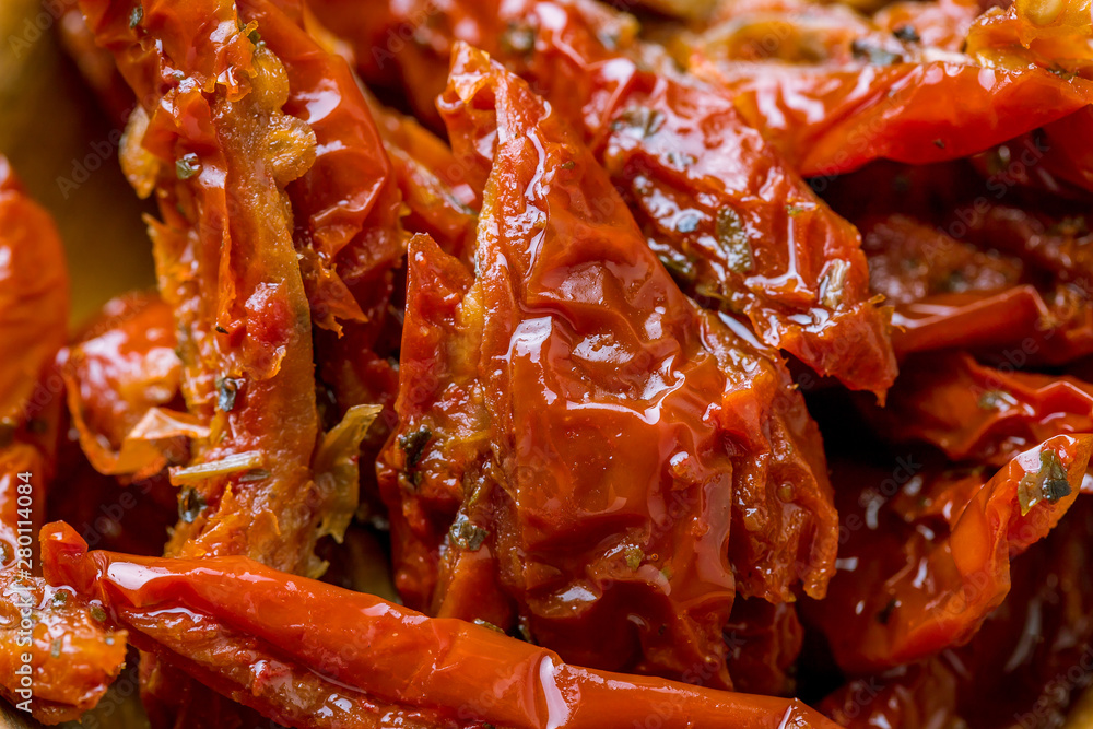 sun-dried tomatoes macro closeup sun-dried tomatoes macro closeup