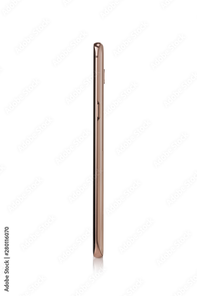 smart phone side view isolated white. smart phone side view isolated white.