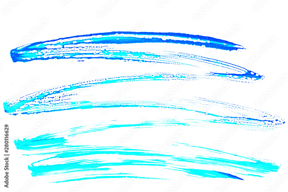 Beautiful abstract brushstrokes with colorful gouache paint on white paper for backgrounds Beautiful abstract brushstrokes with colorful gouache paint on white paper for backgrounds