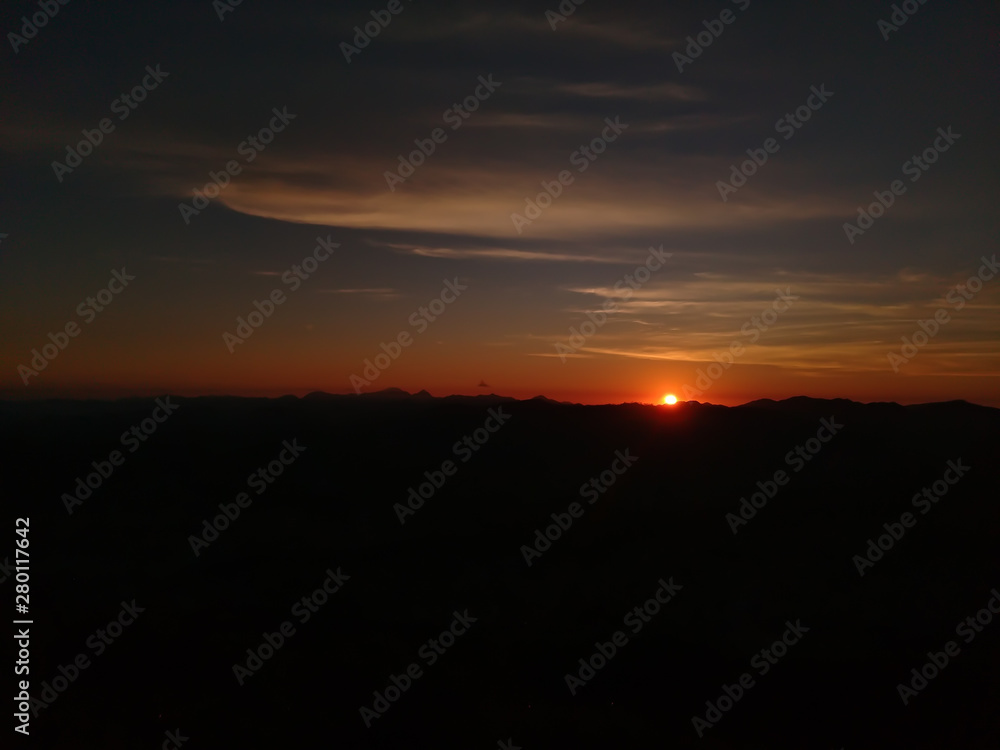 sunset in mountains Nova  Friburgo, Rio de Janeiro, Brasil 