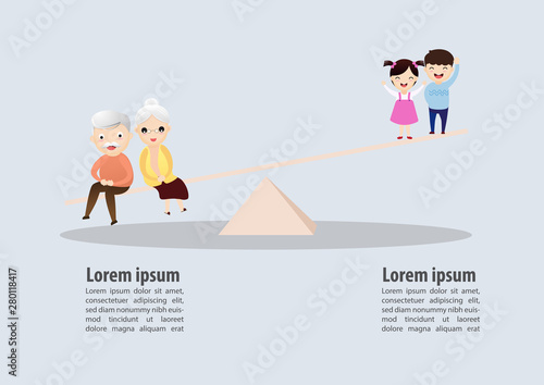 Weight Scale Aging Social Concept.