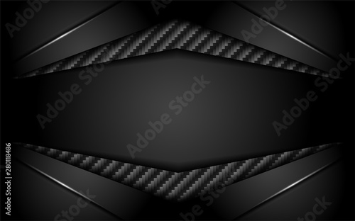 luxurious dark carbon background with overlap layer