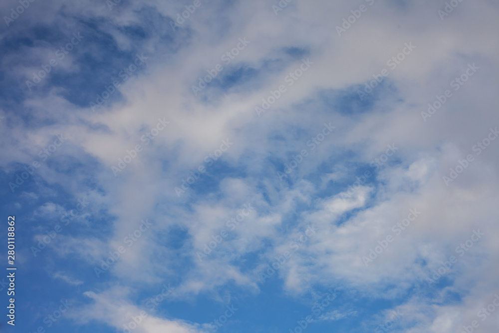 Beautiful sky with fluffy clouds