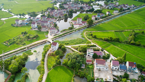 Aerial photo of summer rural ecological pastoral scenery in xuancheng city, anhui province, China photo