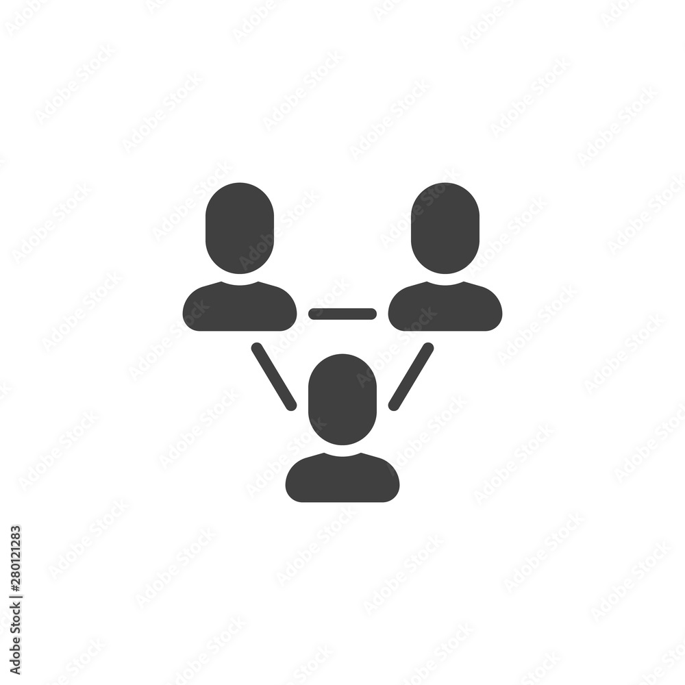 Social network connection vector icon. filled flat sign for mobile concept and web design. Networking user group glyph icon. Symbol, logo illustration. Vector graphics Social network connection vector icon. filled flat sign for mobile concept and web design. Networking user group glyph icon. Symbol, logo illustration. Vector graphics