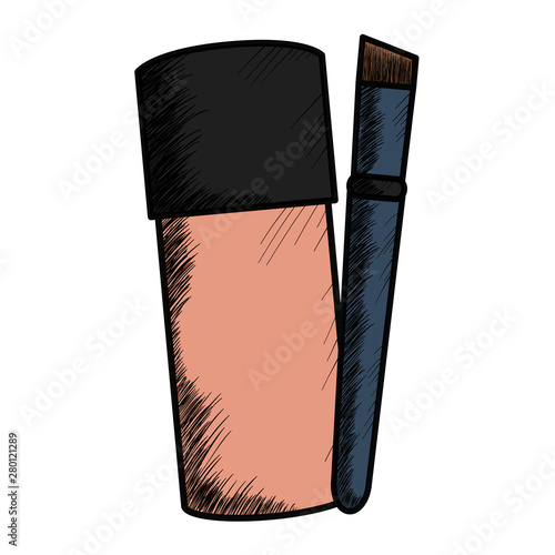 make up brush and bright drawing photo