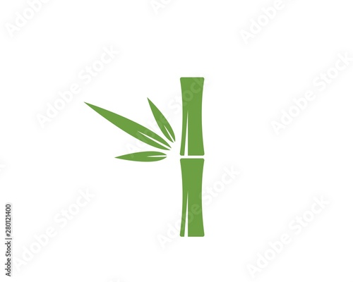 Bamboo with green leaf for your logo icon vector