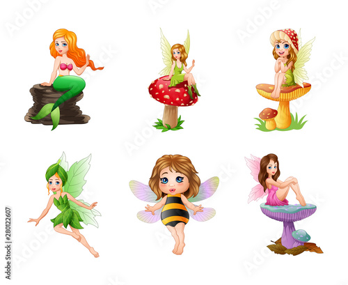 Cartoon cute fairy illustration collections