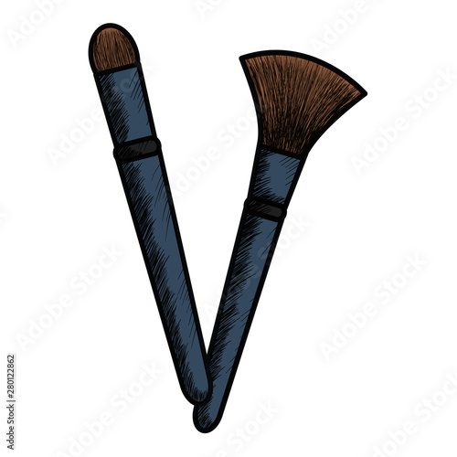 make up brush drawing icon