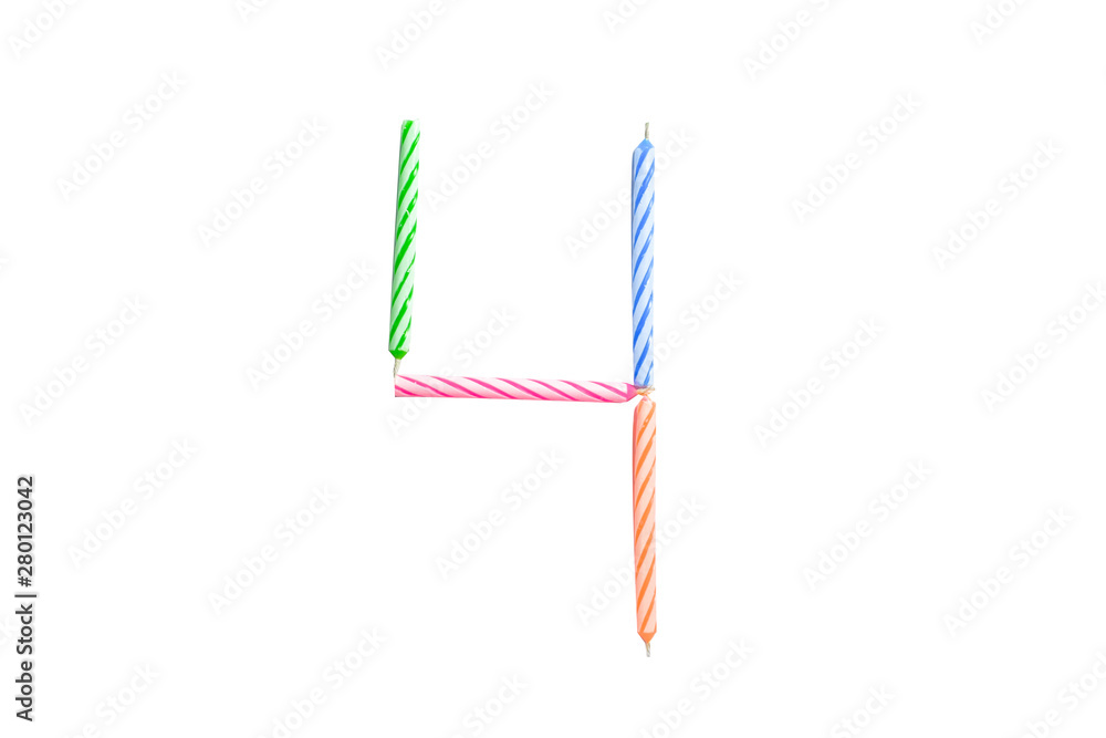 Obraz premium Birthday candle number isolated on white background with clipping path