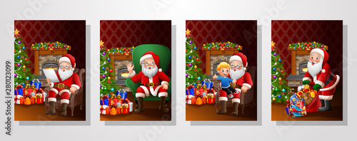 Santa Claus in the living room collections set