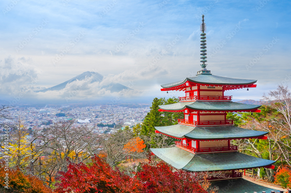  Chureito Pagoda and Fuji in Autumn, Japan