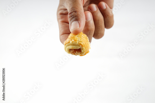 Baked biscuit in close up shoot 