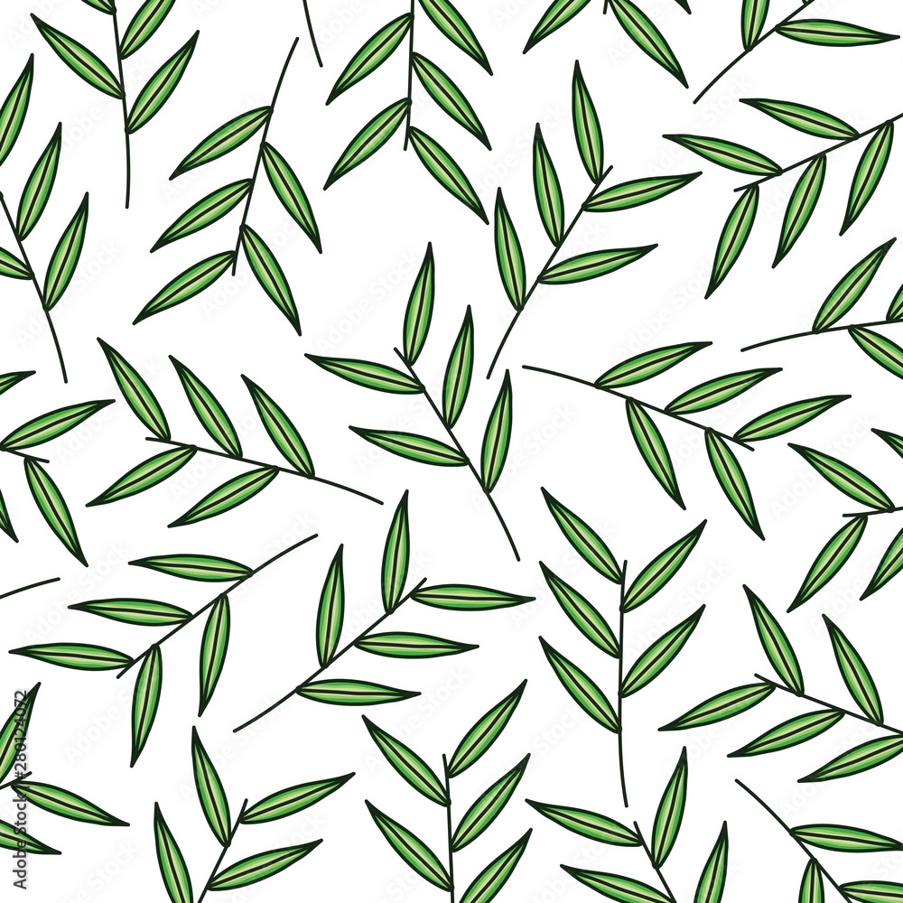 Obraz premium branch with leafs plants ecology pattern