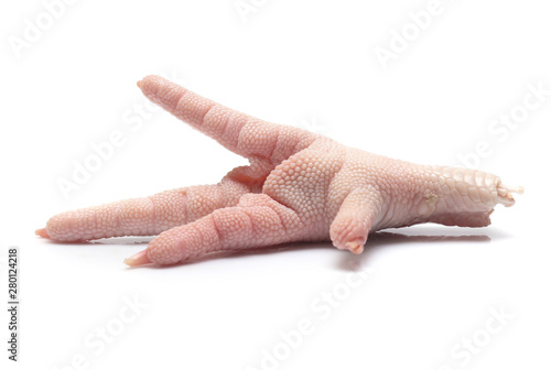 Chicken feet on white background