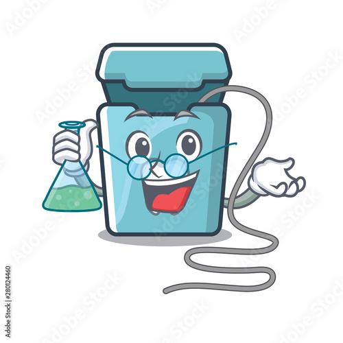 Professor dental floss in the cartoon shape