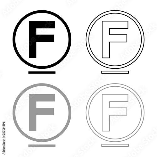 Cleaning with hydrocarbon monochlorotrichloromethane using ease mode Clothes care symbols Washing concept Laundry sign icon outline set black grey color vector illustration flat style image
