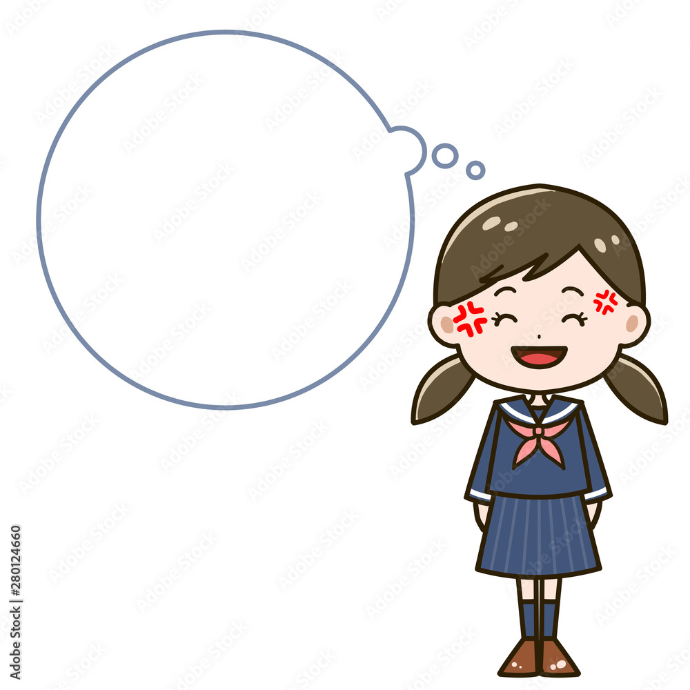 吹き出し イライラしている女の子 ポーズ イラスト Stock イラスト Adobe Stock