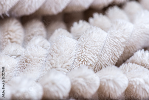 texture of white woollen blanket 
