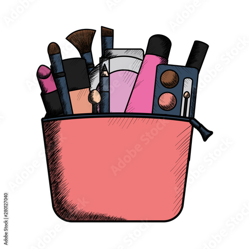 set of make up accessories in bag