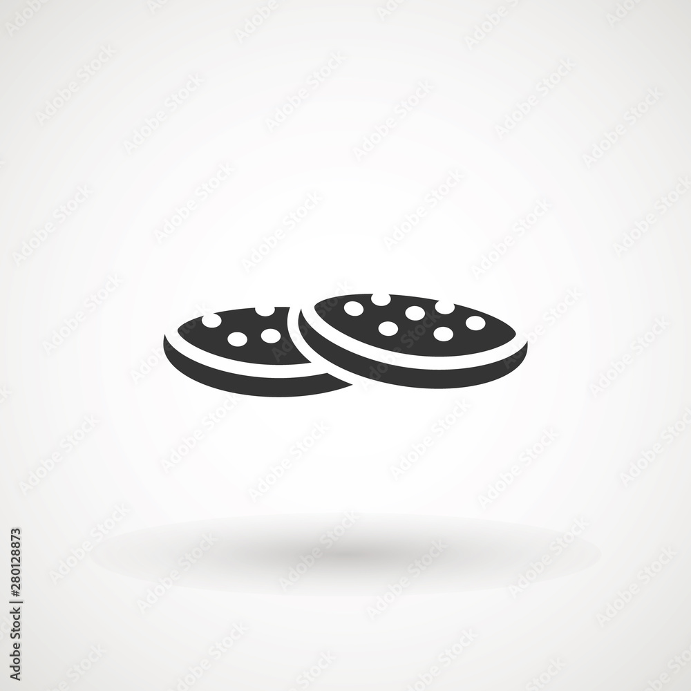 Browser Cookie Icon. Cookie icon vector isolated on white background, logo concept sign, filled black symbol Browser Cookie Icon. Cookie icon vector isolated on white background, logo concept sign, filled black symbol