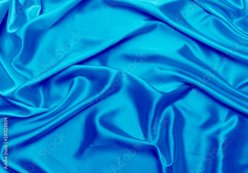 Blue satin fabric texture background