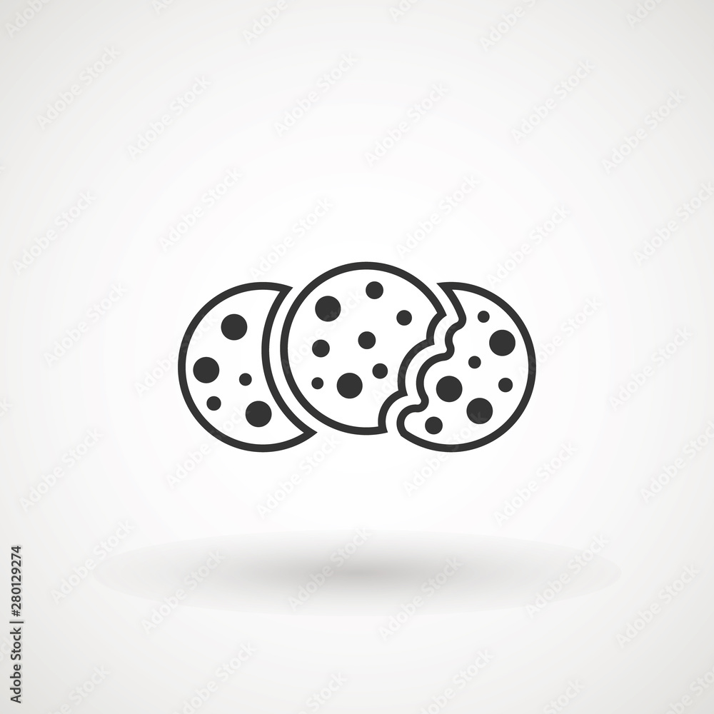 Browser Cookie Icon. Cookie icon vector isolated on white background, logo concept sign, filled black symbol Browser Cookie Icon. Cookie icon vector isolated on white background, logo concept sign, filled black symbol