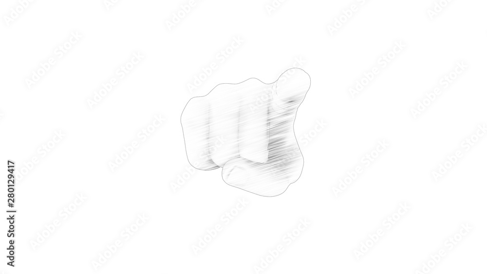 3d rendering of a pointing finger isolated in white background 3d rendering of a pointing finger isolated in white background
