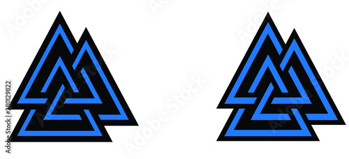 Valknut symbol logo blue colored