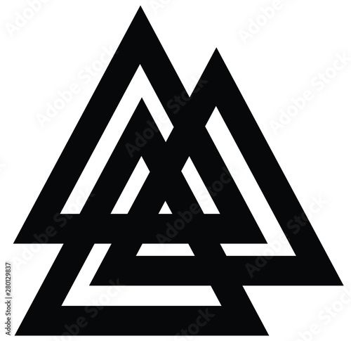 Valknut symbol logo blue colored