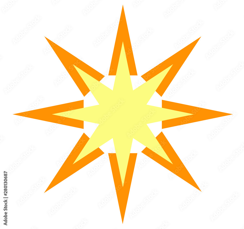 Abstract vector chaos symbol sun flowerstar bright icon logo