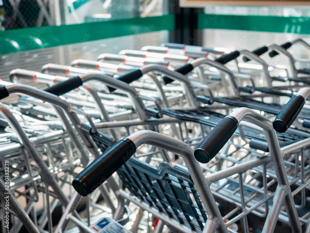 Supermarket Trolley Shopping Consumer Retail shopper Business concept