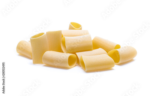 dry Italian pasta isolated on white background