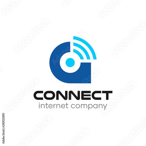 A letter Connect Internet Company Logo Design Template