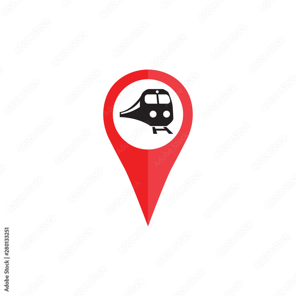 pin location train station icon of vector.