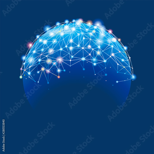 Global network connection abstract technology background.