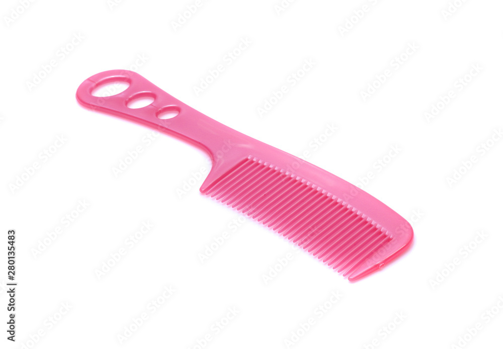 Pink comb isolated on white background Pink comb isolated on white background