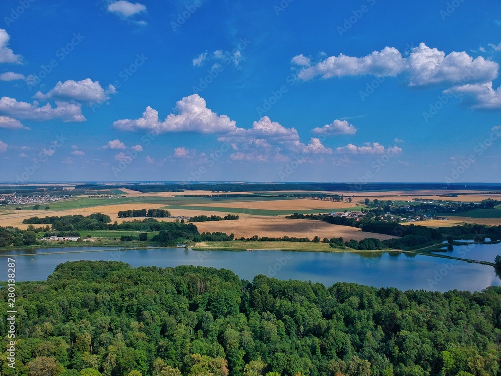 panoramic view of a river in minsk region of belarus