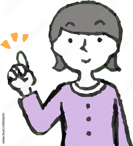 Illustration of a woman face and pose set 4