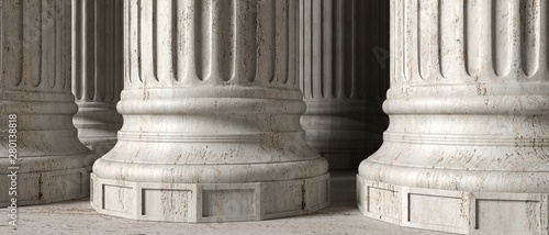 Fotografie Classical stone marble columns, close up view. 3d illustration