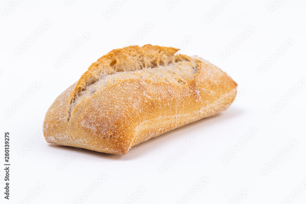 isolated loaf of bread. Homemade bread on white background