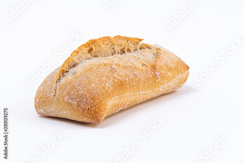 isolated loaf of bread. Homemade bread on white background