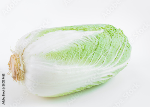 Fresh chinese cabbage on a white background. Healthy lifestyle theme
