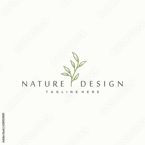 nature tree branch leaf vector icon illustration logo design