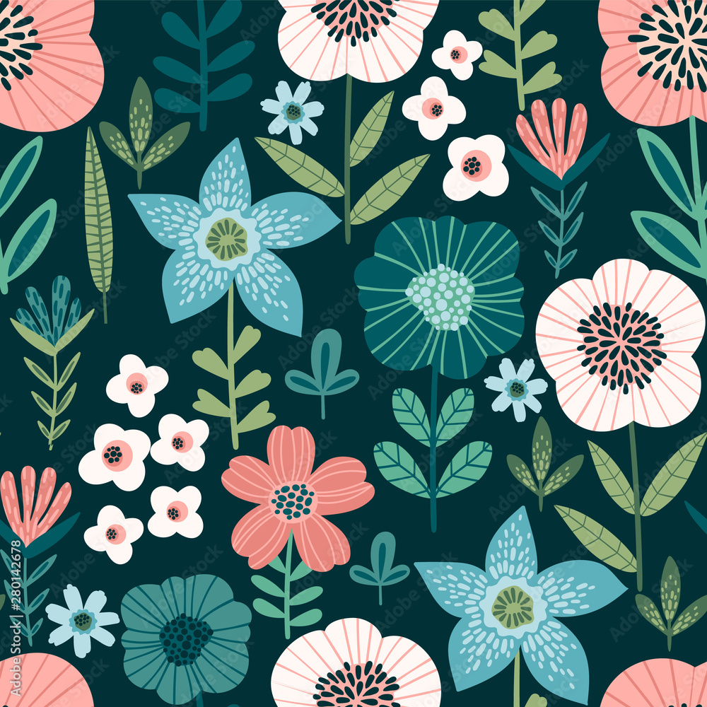Floral seamless pattern. Vector design for paper, cover, fabric, interior decor Floral seamless pattern. Vector design for paper, cover, fabric, interior decor