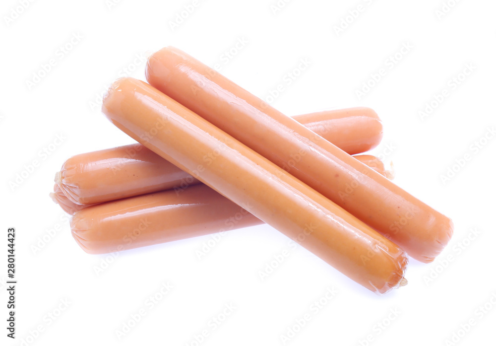 Fresh sausage isolated on white background Fresh sausage isolated on white background