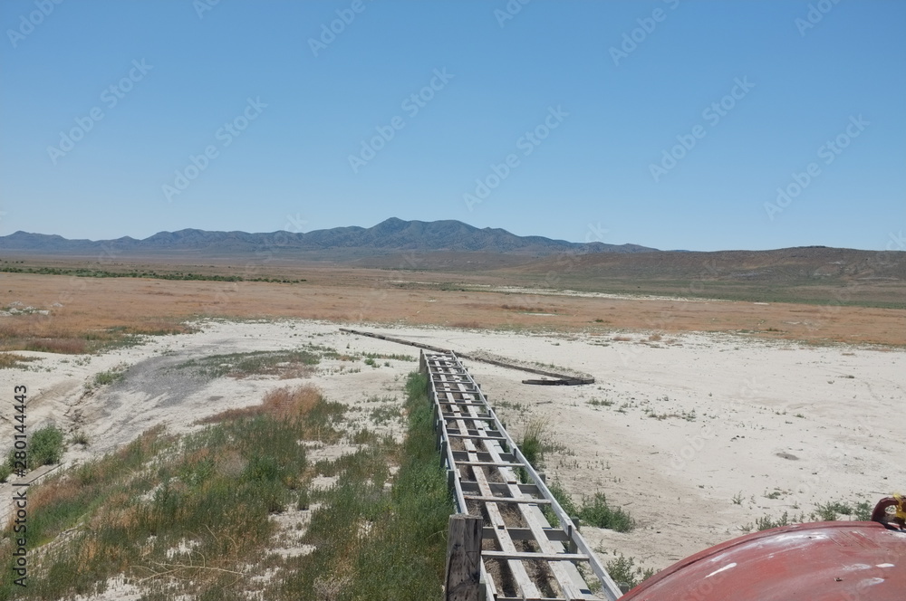 German Well (looking West over track), Utah, USA German Well (looking West over track), Utah, USA