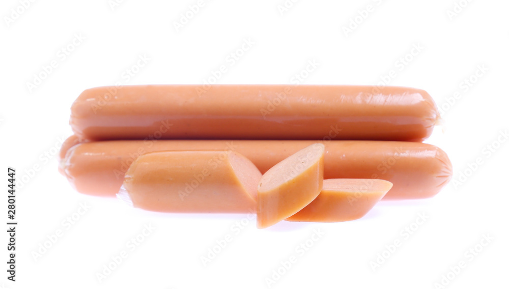 Fresh sausage isolated on white background Fresh sausage isolated on white background